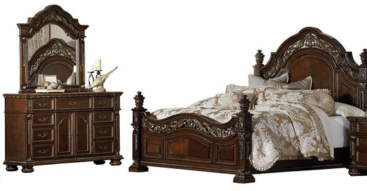 Majesty 3PC King Set - Bedframe, Dresser, Mirror