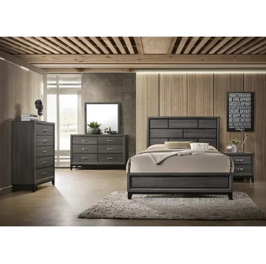 Mystic Grey 3PC Queen Set | Bed, Dresser, Mirror