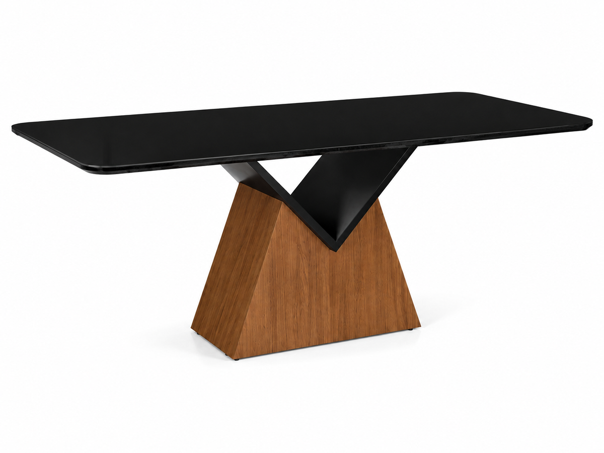 Prince Argo Black Dining Table + 4 Lia Mocha Chairs