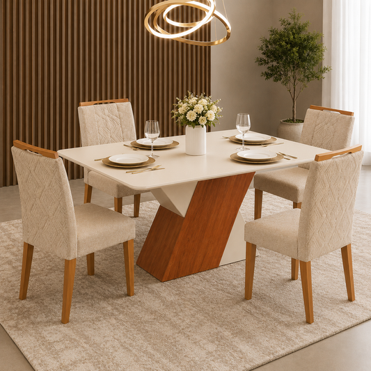 Royal Ruby Table + 4 Stella Chairs