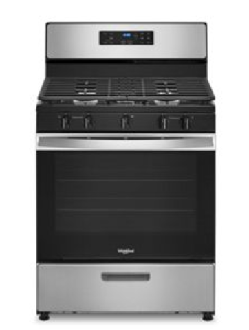 Whirlpool 30" Gas Stove 5 Burner Stainless Steel