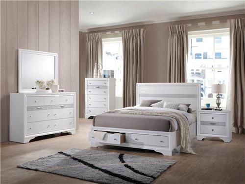 Everest Silver 3PC King Set - Bedframe, Dresser, Mirror