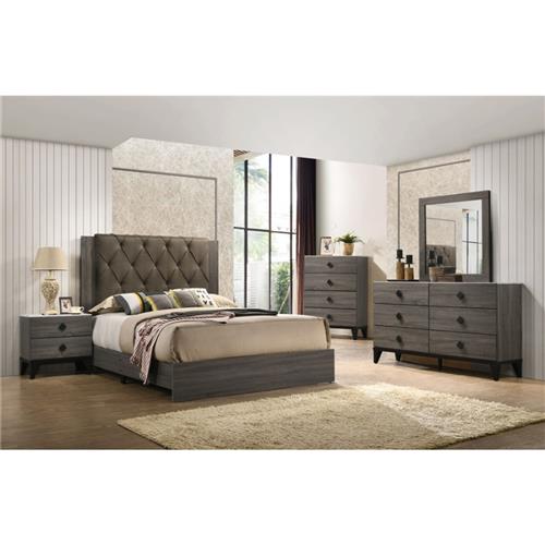 Avalon 3PC Queen Set - Bedframe, Dresser, Mirror - Grey