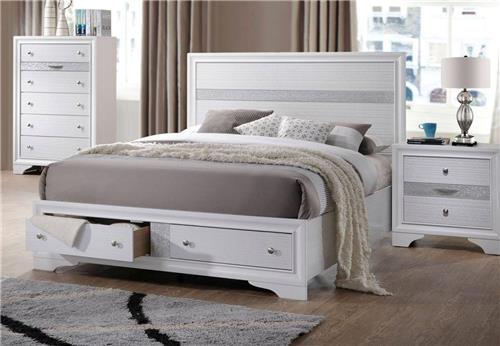 Everest Silver 3PC Queen Set - Bedframe, Dresser, Mirror