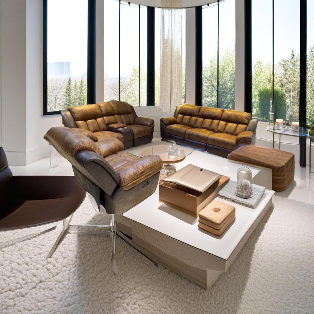 Cinnamon Saddle Reclining Sofa Set