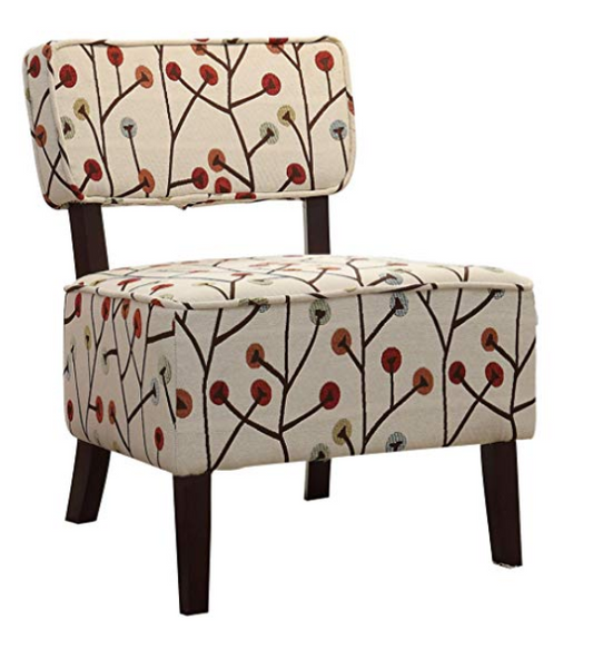 Armless Accent Chair - Multi Colour Poppies
