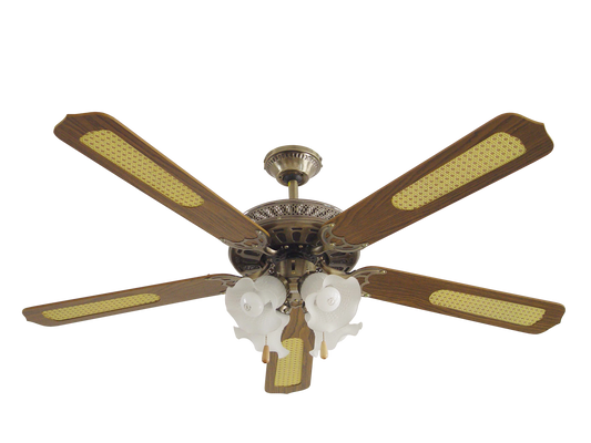 52" Decorative Ceiling Fan With Lights Cane