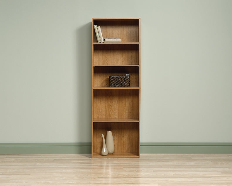 Beginnings 5-Shelf Bookcase - Highland Oak Finish