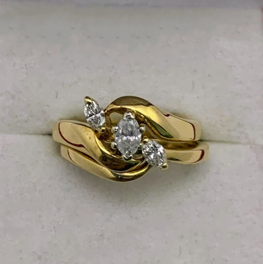 Bridal Set Diamond 14K Yellow Gold