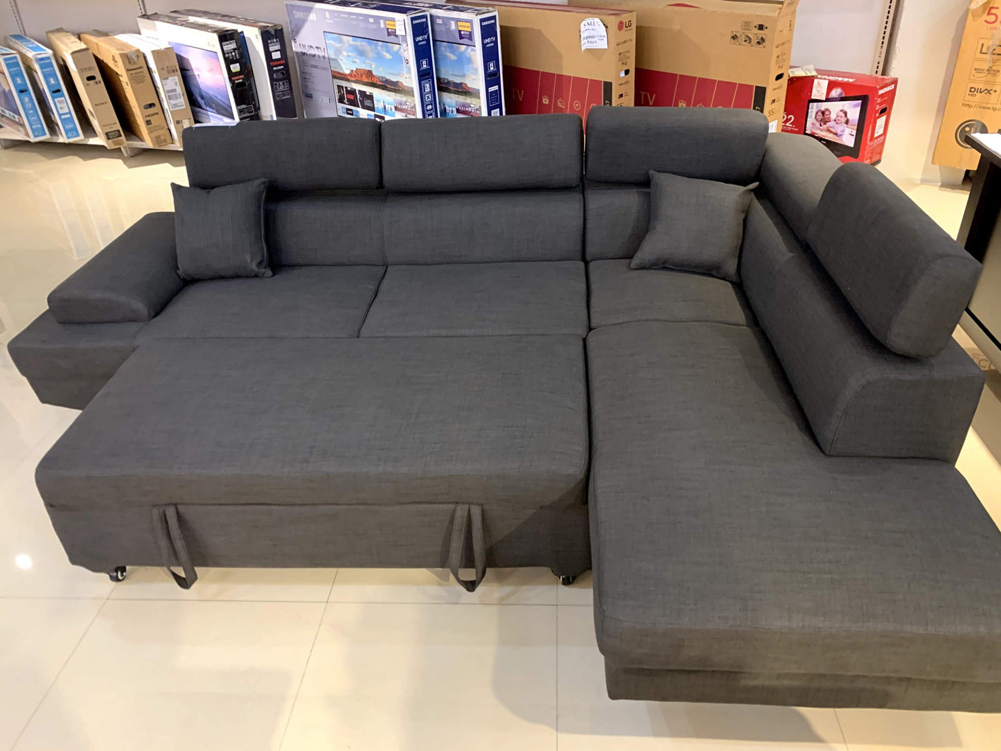 Silverstone Dark Grey Sectional Sofabed