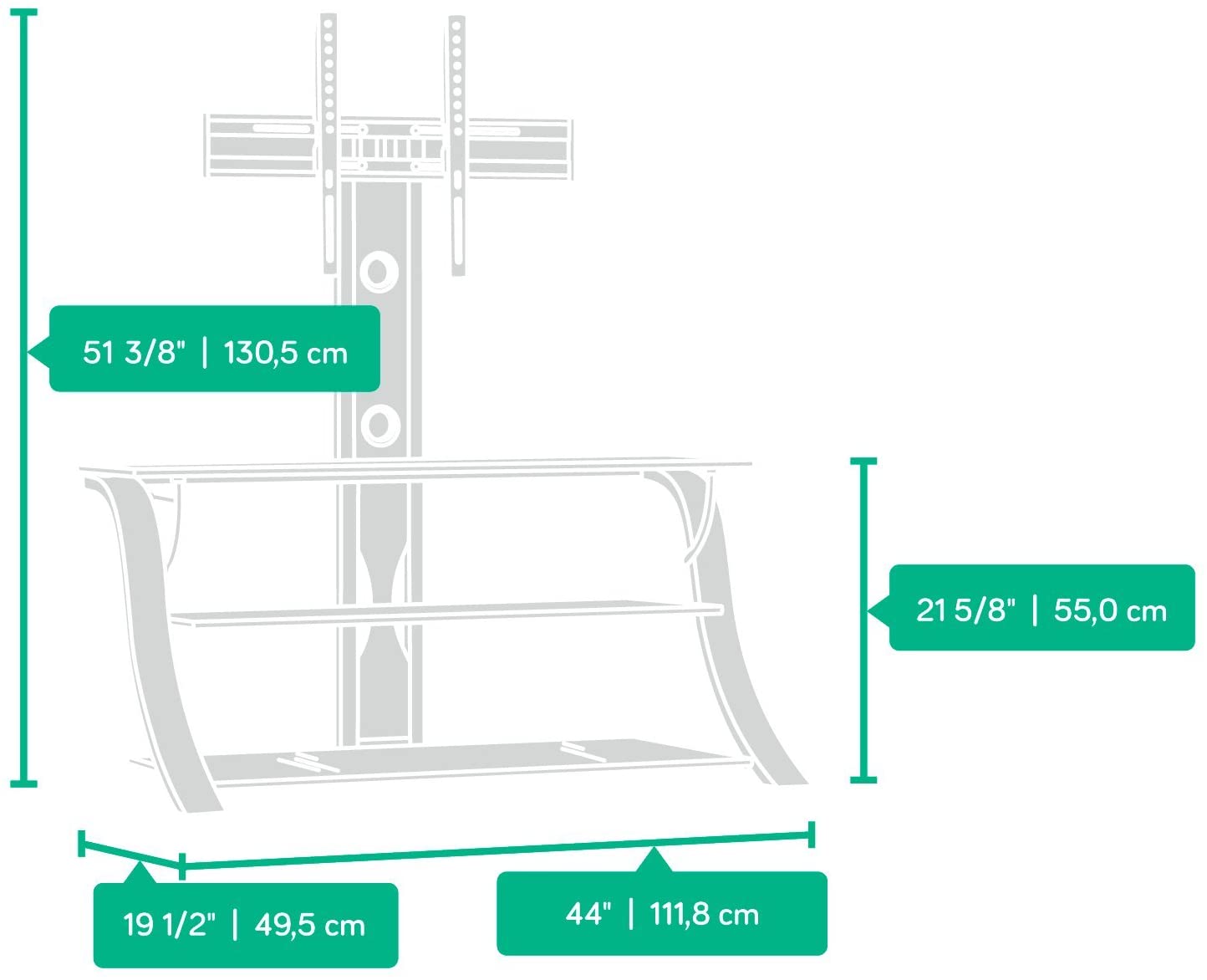 Veer Panel TV Stand with TV Mount