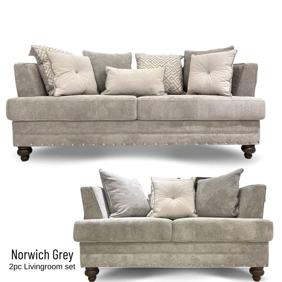 Norwich Grey 2pc Livingroom Set